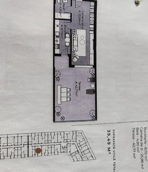 Apartament de 39,49mp cu parcare pe strada Sopor
