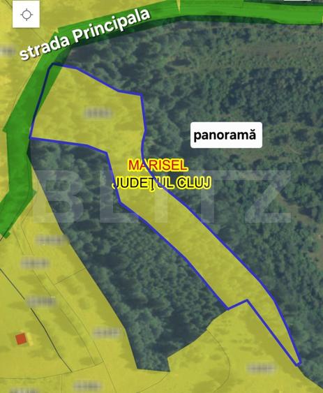 TEREN CU PANORAMA, strada principala, 9959mp, Marisel