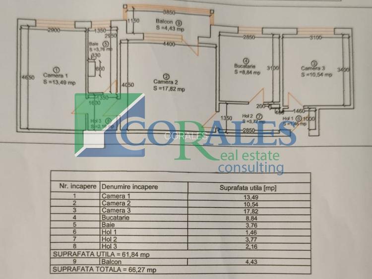 Apart. 3 cam. Et. 2, mobilat si utilat modern, Centrala proprie,  Shopping City - 14
