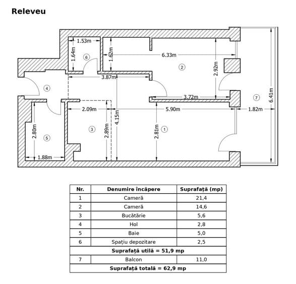Apartament 2 camere nou, terasă 11 mp, smart home – The Level, Casa Presei