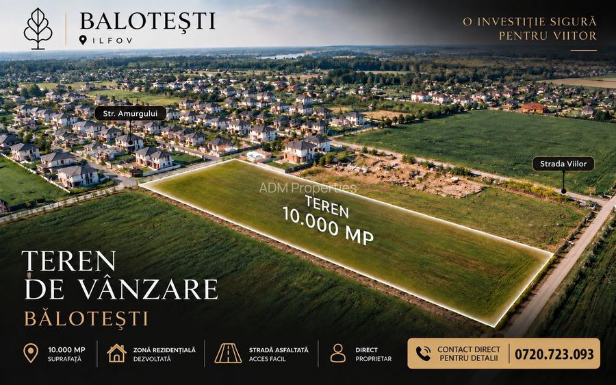 TEREN INTRAVILAN 10.000 MP | BALOTEȘTI | DESCHIDERE 40 ML | - 5