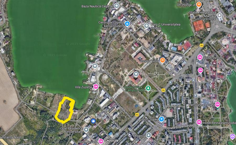 Teren 14000 mp, prima linie la lac, zona Campus, Constanta