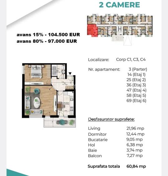 Metrou Berceni 400m - 2 camere 63.2mp bloc nou 2026 - 6