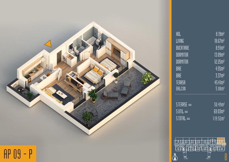 Promotie Neofort 84: Apartament 3 camere parcare inclusa incalzire in pardoseala