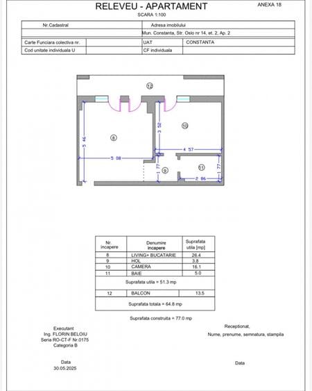 Apartament 2 camere Tomis Plus - Bloc NOU