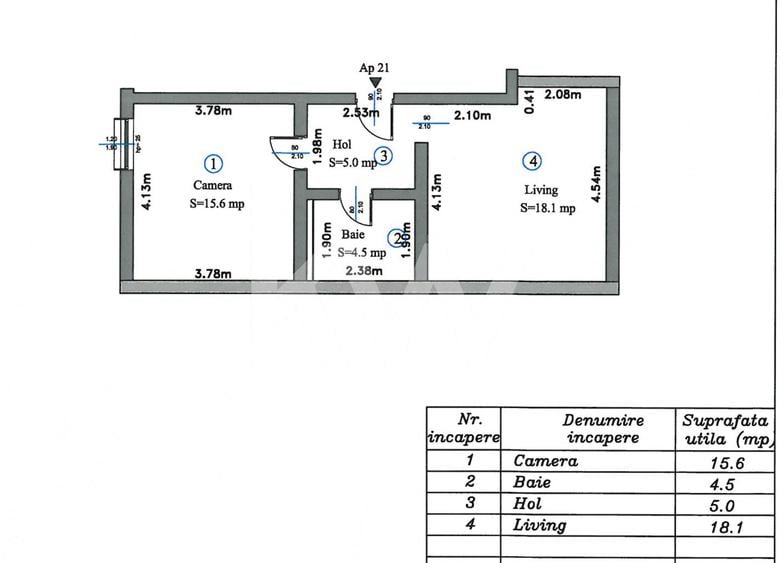 Apartament - 2 camere tip Studio, bloc nou Stupini