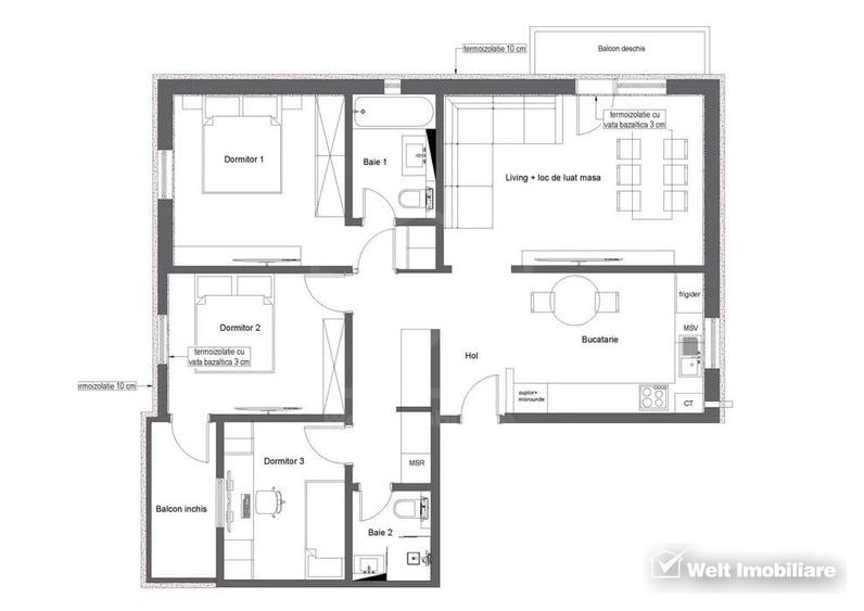 Apartament modern 4 camere, etaj 1, cartier Marasti