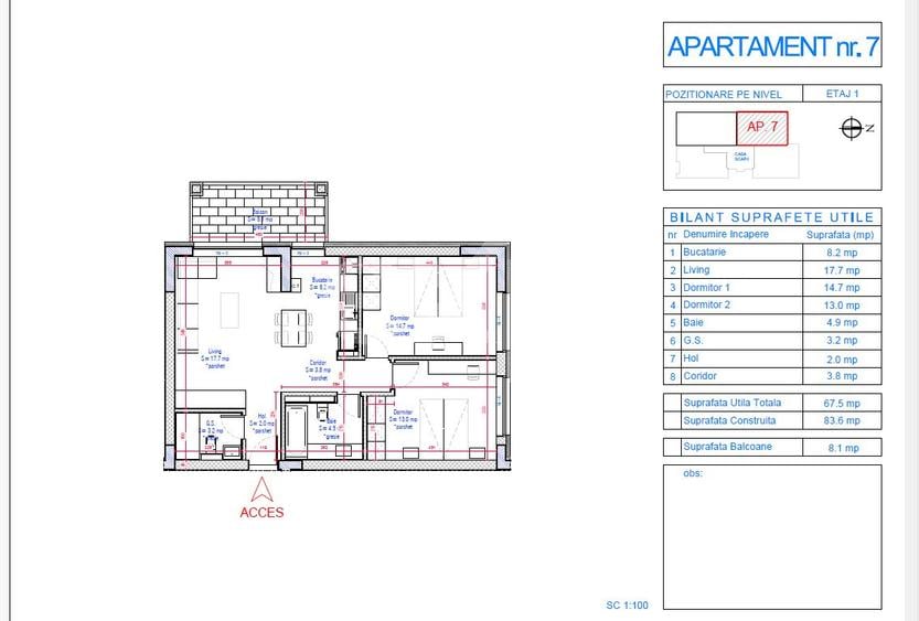 Apartament de vanzare 3 camere -imobil nou- zona Calarasi- Sf Stefan