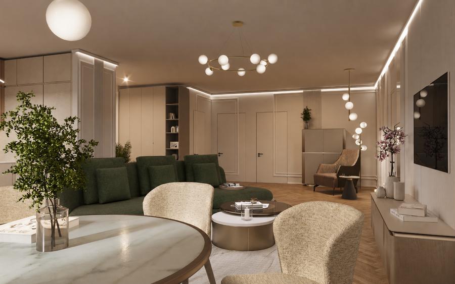 Rafinament contemporan in Domenii. Apartament 4 camere. Dubla vedere.