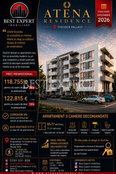 3 Camere | Ansamblu Nou | Incalzire in Pardoseala| Parcare bonus la orice avans