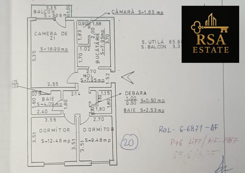 Apartament cu 3 camere de vanzare langa scoala nr 9, etaj 5, Rm Valcea