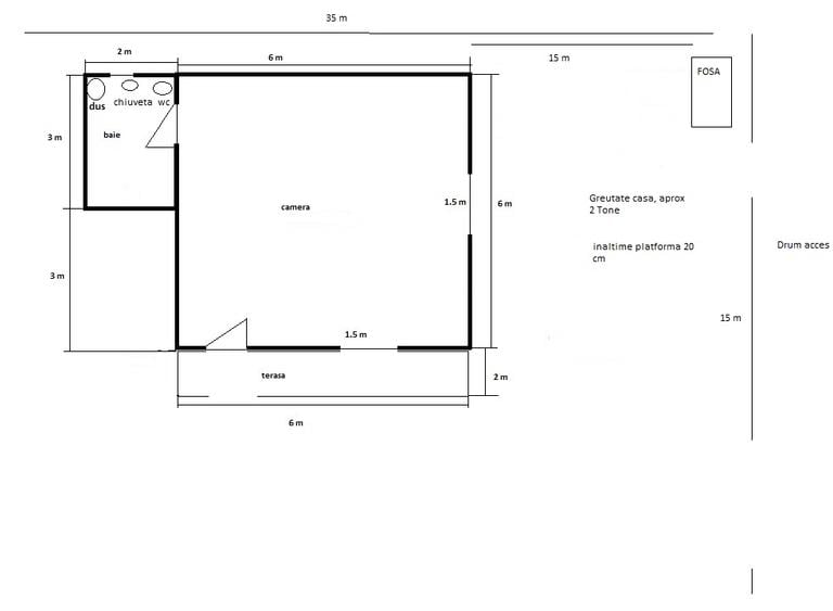 Casa de vanzare - constructie din lemn pe structura de beton