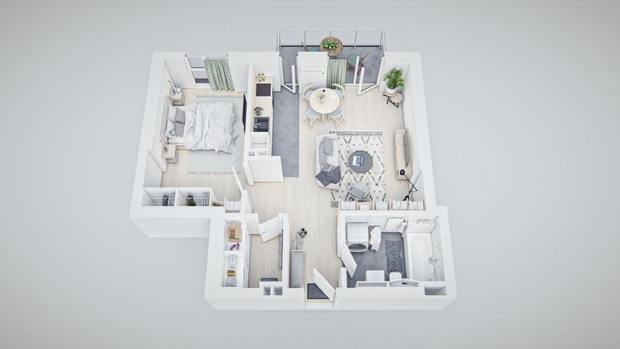 Apartament 2 camere, etaj intermediar