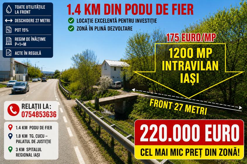ȚICĂU / SEMICENTRAL IAȘI – OPORTUNITATE RARĂ PENTRU INVESTIȚIE ȘI DEZVOLTARE