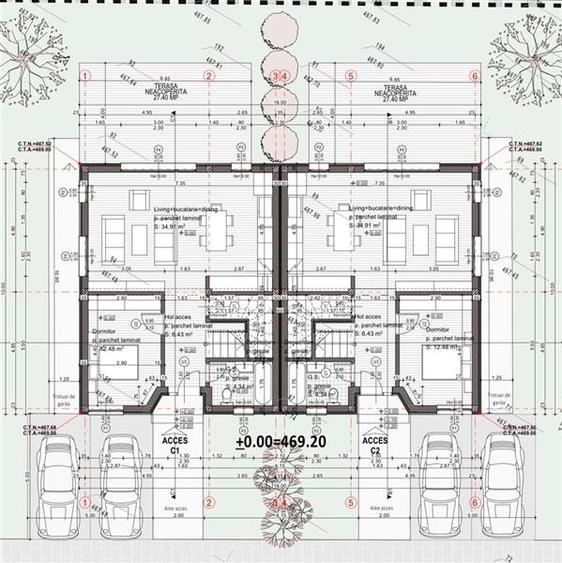 Casa Tip Duplex parter+etaj,375 mp de teren, situata in Chinteni!