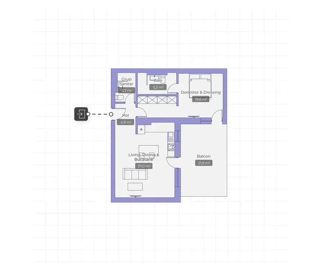 Apartament cu 2 camere și 2 băi – zona Erou Iancu Nicolae