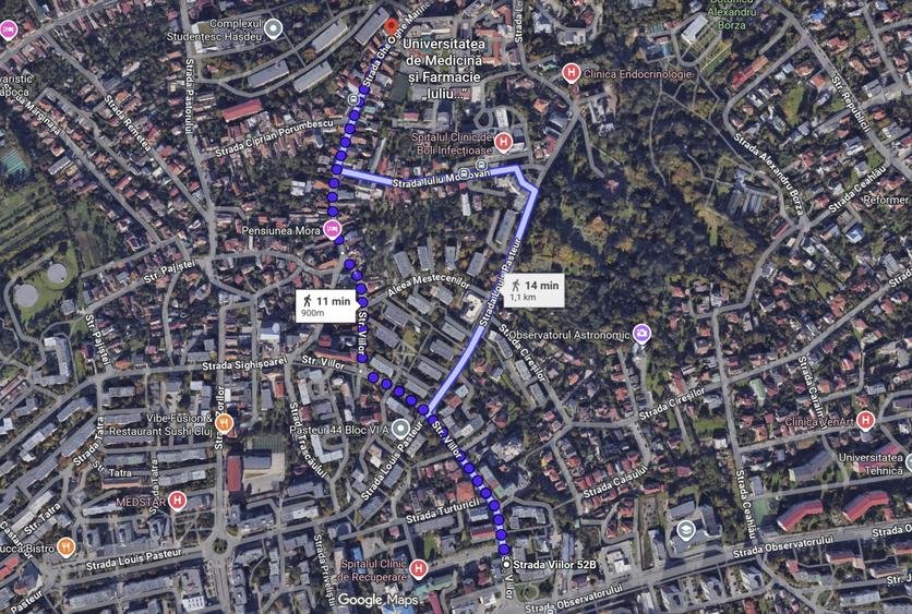 Apartament Zorilor UMF cu 1 camera, bloc dupa 2000, etaj 2