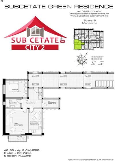 Apartament 2 camere | Direct de la dezvoltator | Subcetate City 2 - 1