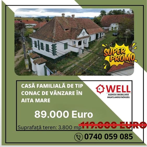 Casă familială de tip conac de vânzare în Aita Mare