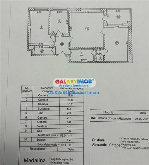 Apartament 3 camere etaj 7 10 - Metrou Nicolae Grigorescu - Titan