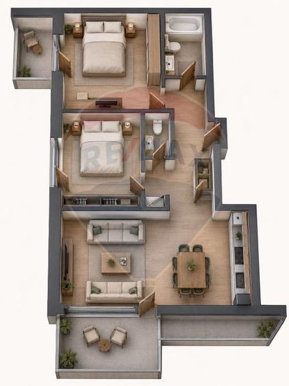 Apartament 3 camere | 123 mp | Etaj 3 | Zona Nord - Pipera