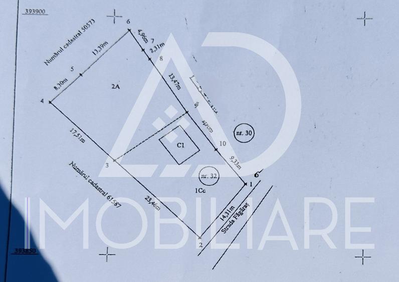 Teren intravilan + casă, strada Făgăraș, Zonă excelentă, aproape de Mall