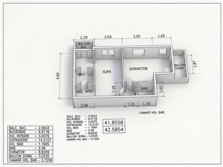 Apartament 2 camere | Marasesti | 43 mp | 2c-7866