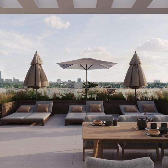 Penthouse pe lac- terasa de 117 mp -Lebada Lake Residence+2 parcari in  subteran