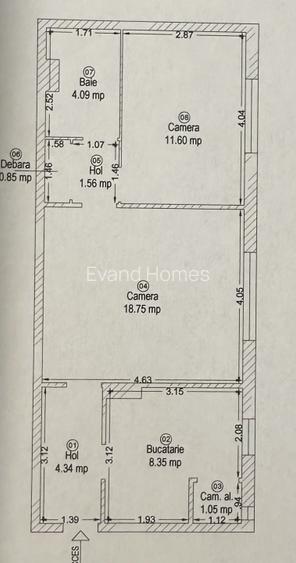 Apartament 2 camere in Dambovita | 55 mp | Centrala proprie - 2