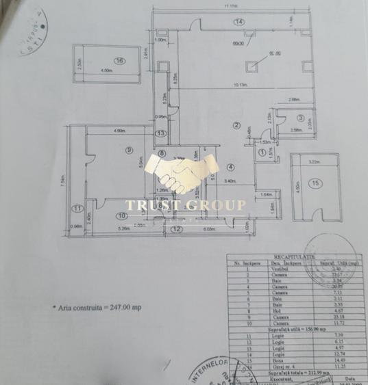Apartament 5 camere | Domenii | 186 mp | Etaj 3 | Bloc 2009