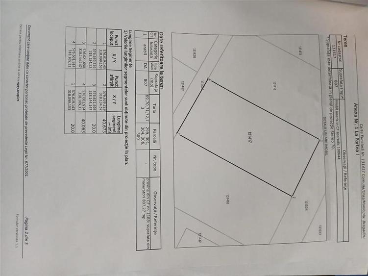 Teren de vanzare 807m2 in Bragadiru