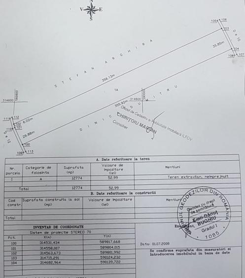 Teren extravilan Sintești 12774 mp