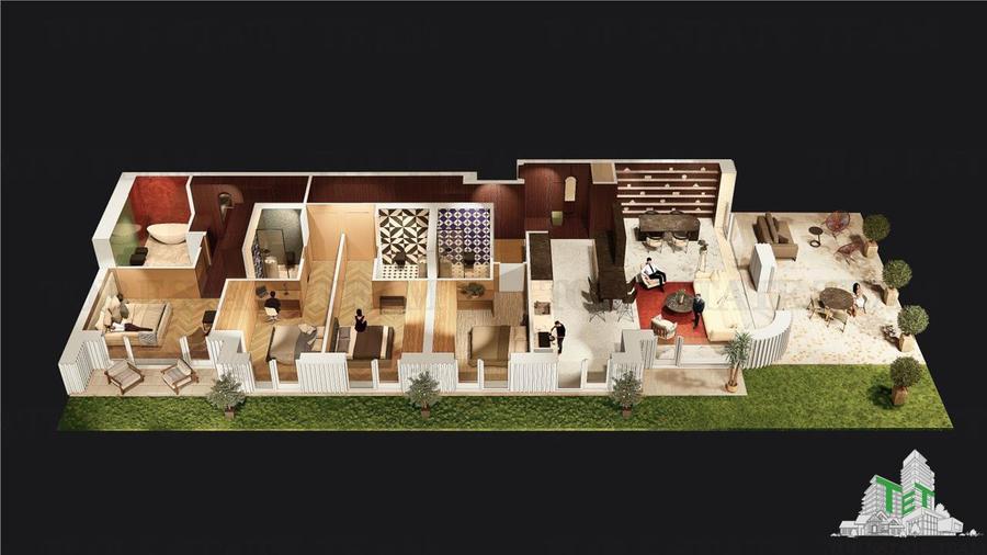 Apartament de vanzare in Pipera - 5 camere cu gradina de 114 mp