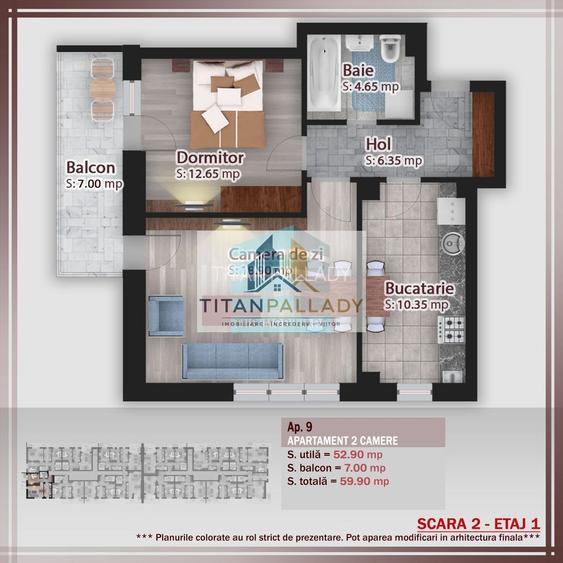 Metrou Teclu- Ideal Investitie- 2 Cam- Decom- 60 mp