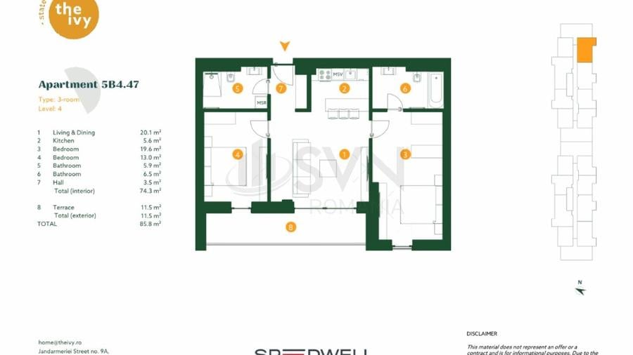 REA1029357 Apartament Premium 3 camere THE IVY