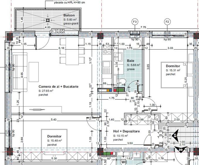 De vânzare apartament nou, finisat 3 camere, 74 mp. - Comuna Baciu