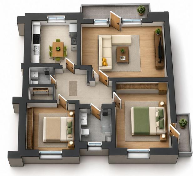 Apartament 3 camere de vanzare in Micalaca