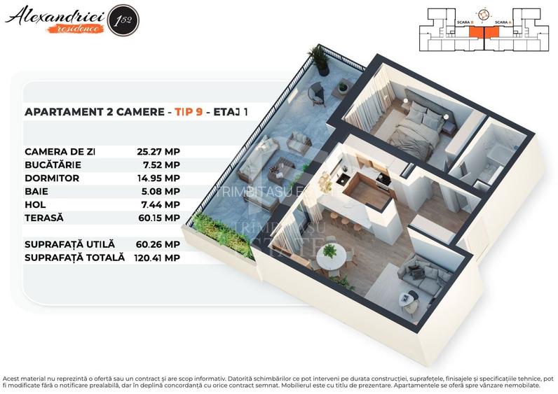 ALEXANDRIEI 152 | APARTAMENT CU TERASA 60 MP | 2 CAMERE - 1