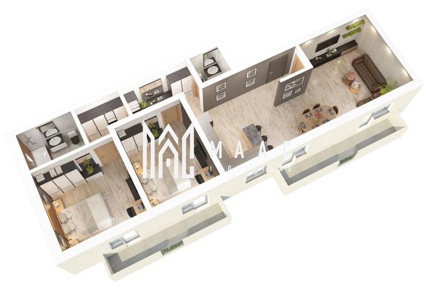 Apartament 3 camere | Constructie noua | Balcon | 78 MPU