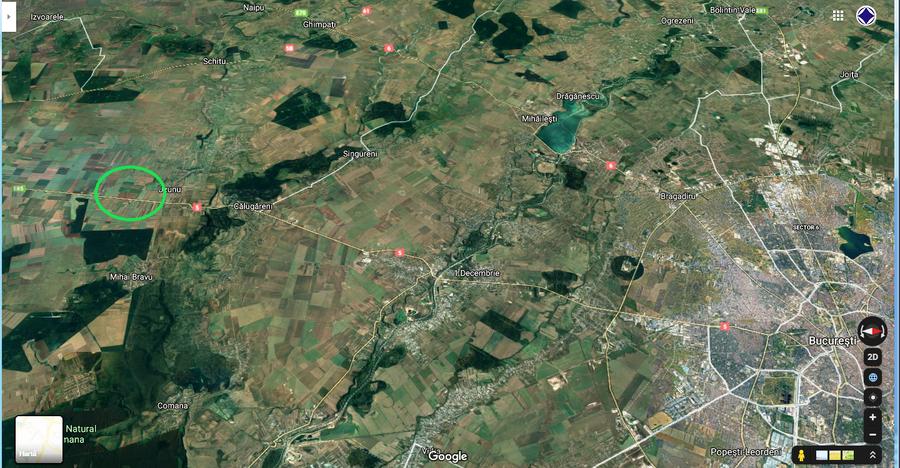 Calugareni, vanzare teren intravilan, 40 ha, dubla deschidere 300 ml,