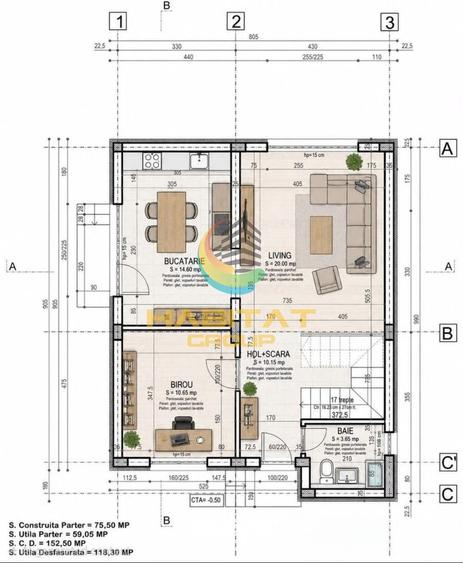 Vila individuala p+1 / 5 camere / 3 bai / Popesti