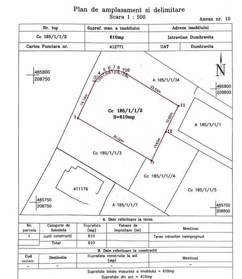 Comision 0% Teren de vanzare 610 mp Dumbrăvița | Front 23,53 | - 4