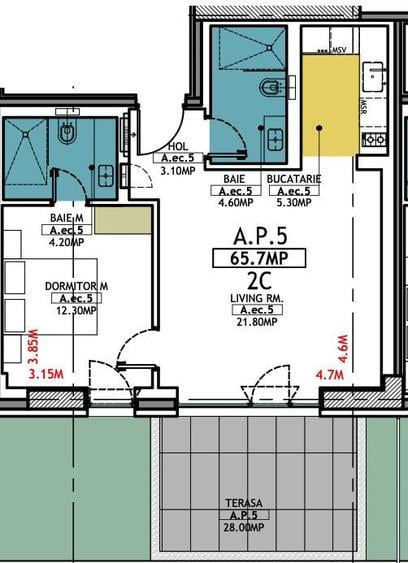 Stațiunea Mamaia - Vânzare apartament cu 2 camere, 2 bai, la 2 pasi de mare.