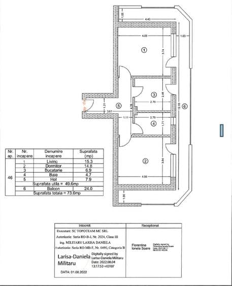 Apartament 2 camere decomandat cu terasa 24 mp Loka.