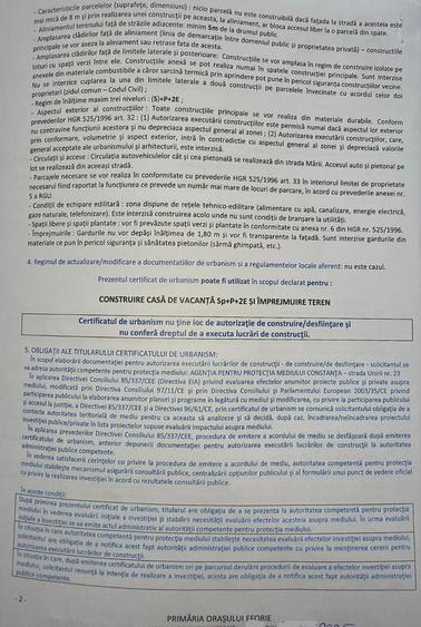 Teren construcții, vedere frontala la mare și Certificat Urbanism - Eforie