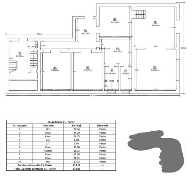 Spatiu comercial 5 incaperi, 214 mp, zona Centrala - 18
