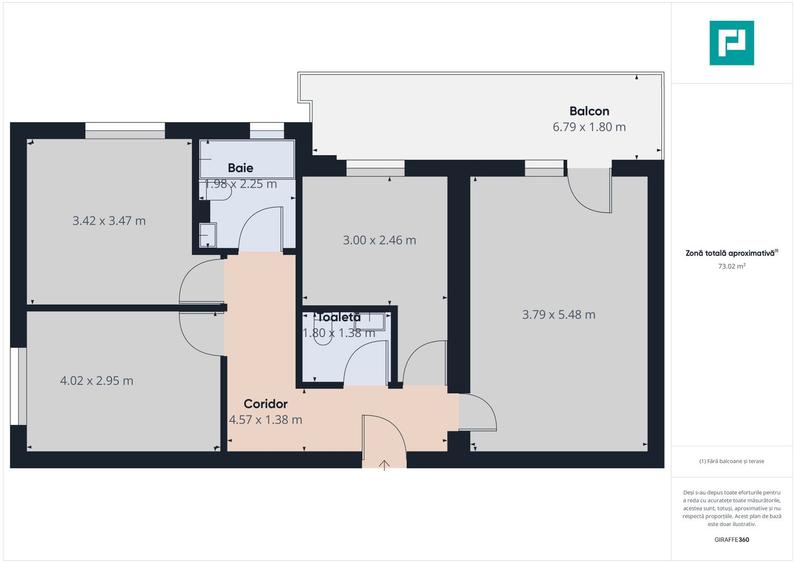 Apartament cu 3 camere în Giroc