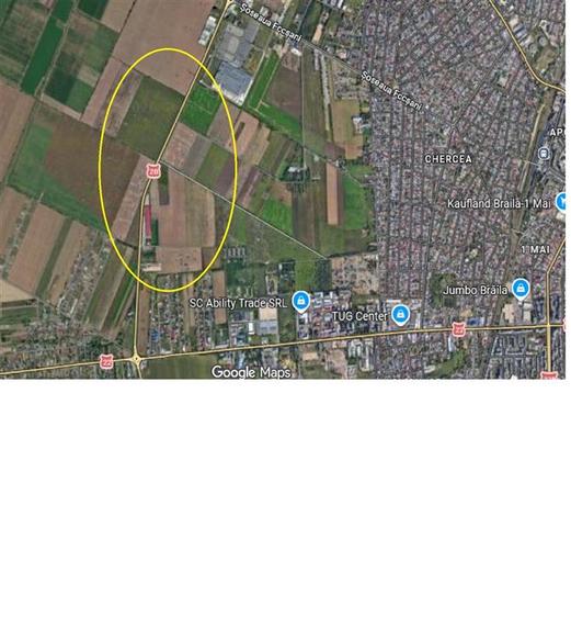 Teren 3900 mp deschidere 48 m la Centura 40 euro mp