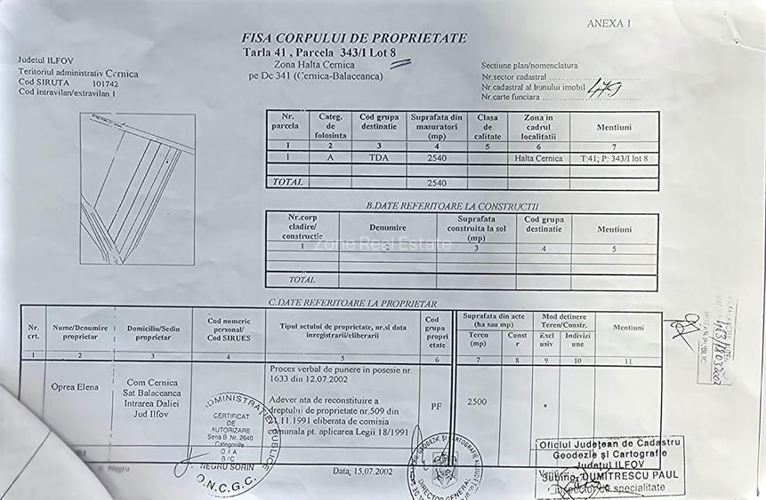 Teren de 30.000 mp în Cernica – pentru Dezvoltare Rezidențială sau Industriala - 1