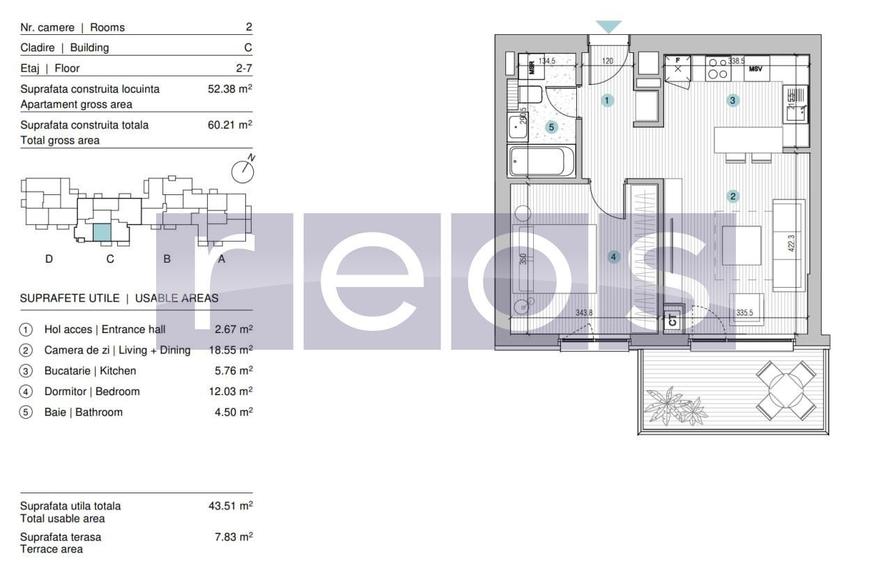 APARTAMENT 2 CAMERE | MOBILAT-UTILAT | PARCARE | STRAULESTI | 43MP - 12